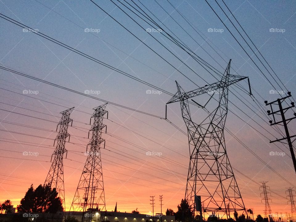 Wires and sunset