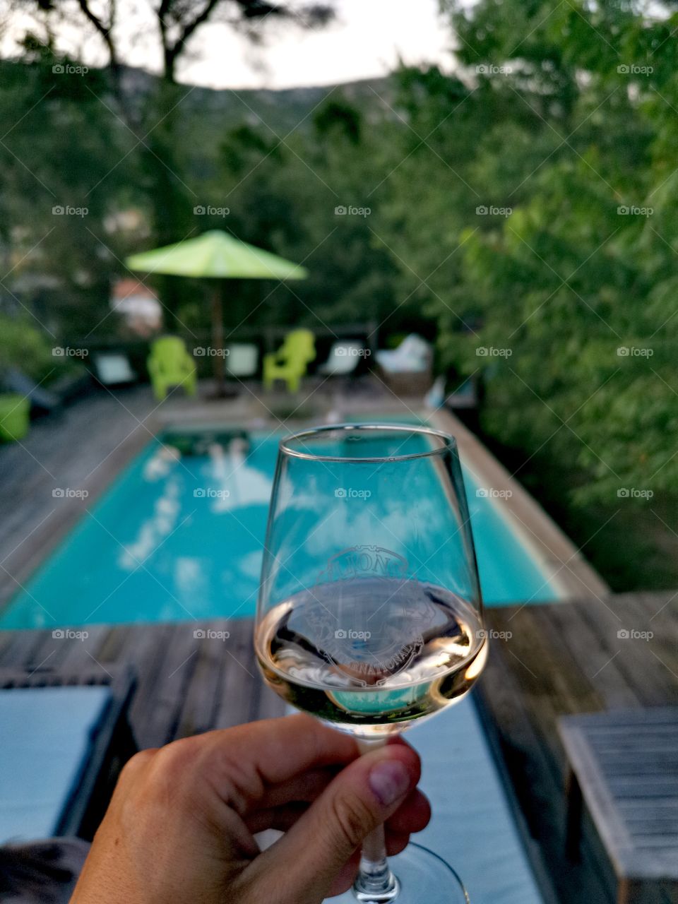 wine and pool