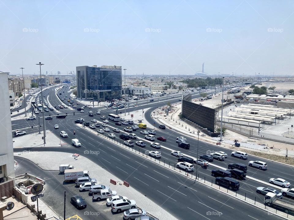 Empty road Doha Qatar 