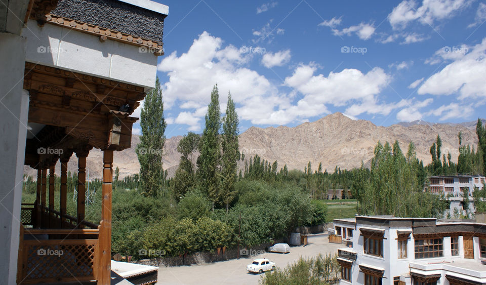 View from the balcony of the hotel in Leh.