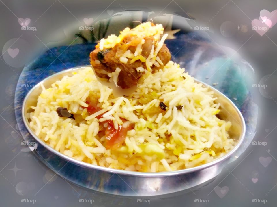 chicken 🐔 biryani food
