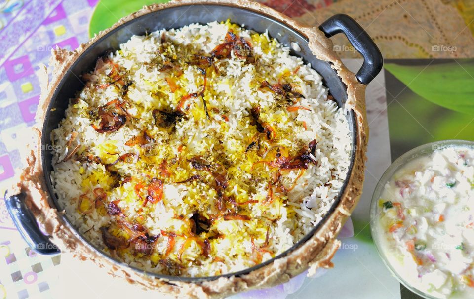 Dum chicken biryani
