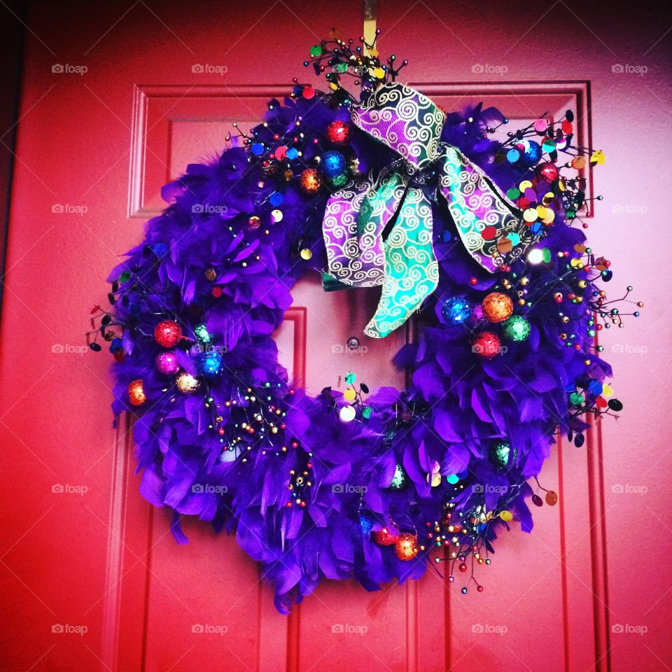 Purple wreath.