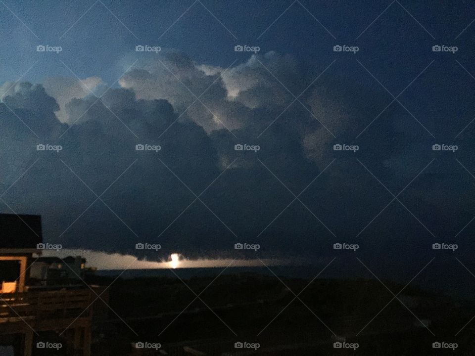 Lightning strike at the beach