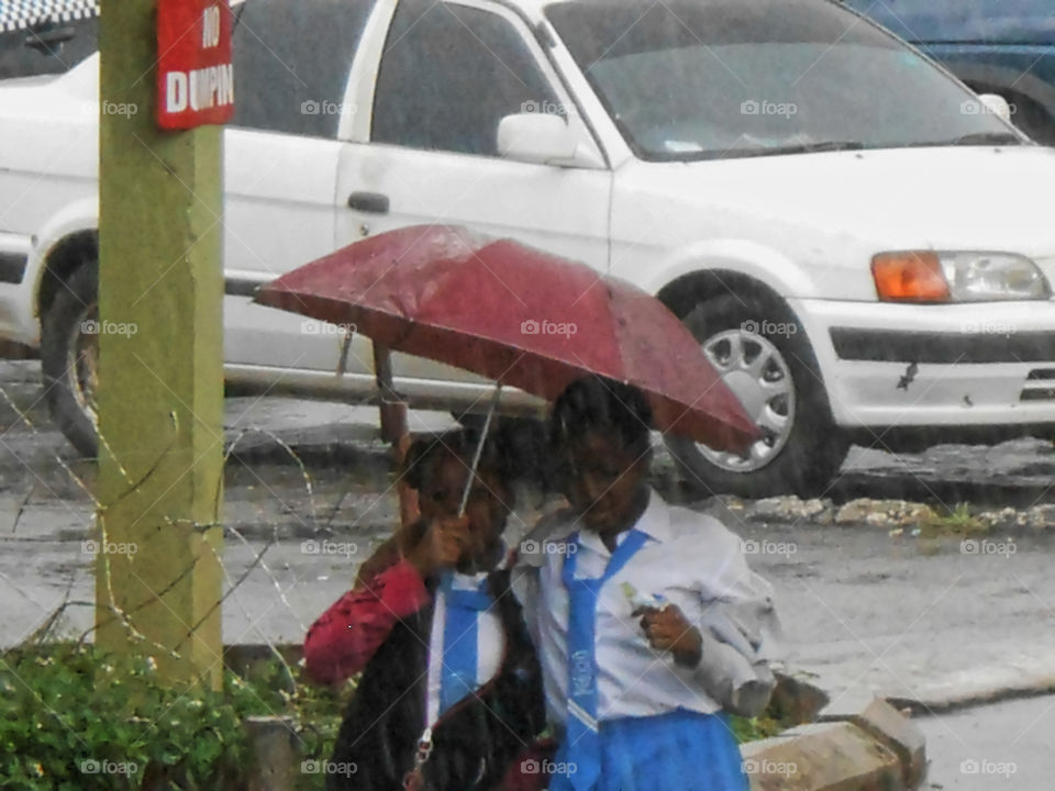 Sheltering Under Umbrella