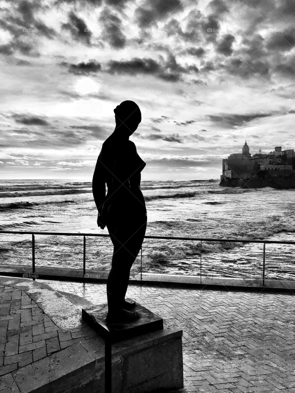 Female beauty in a stone statue