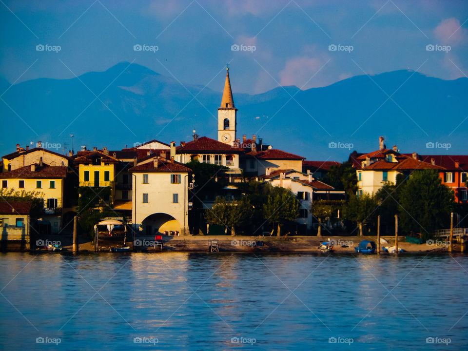 Island in Come lake in Italy