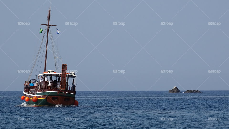 Tourist travelling in boat