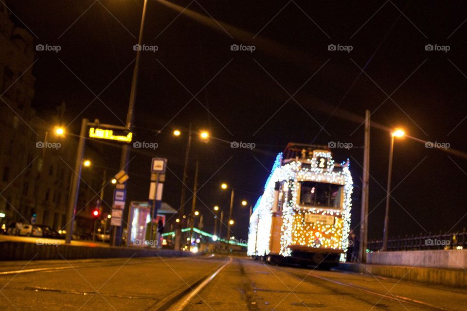 Christmas tram in budapest 