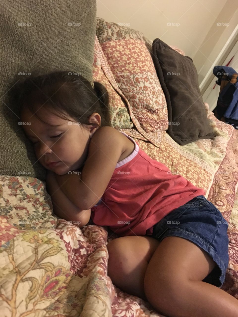 Little princess girl fell asleep 