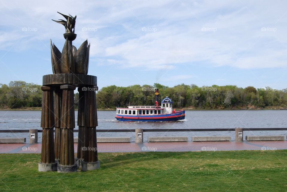 Boat statue water