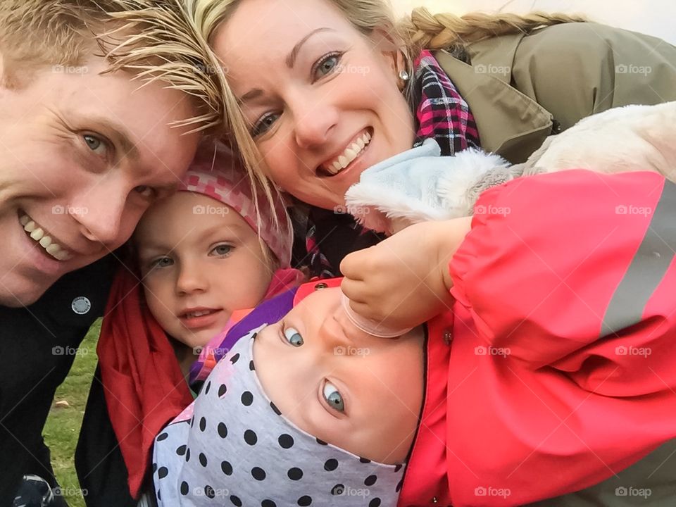 Family selfie portrait.