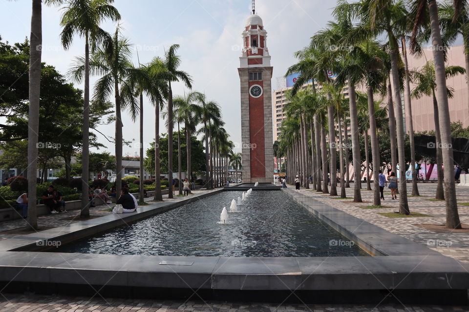 Clock tower and the fountain