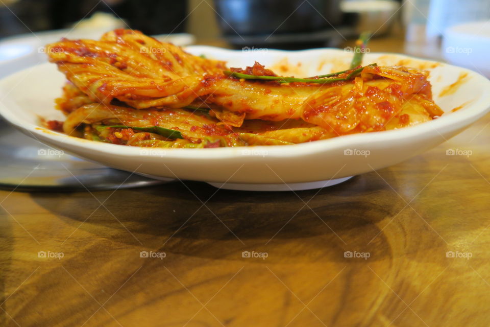 Close-up of Korean food