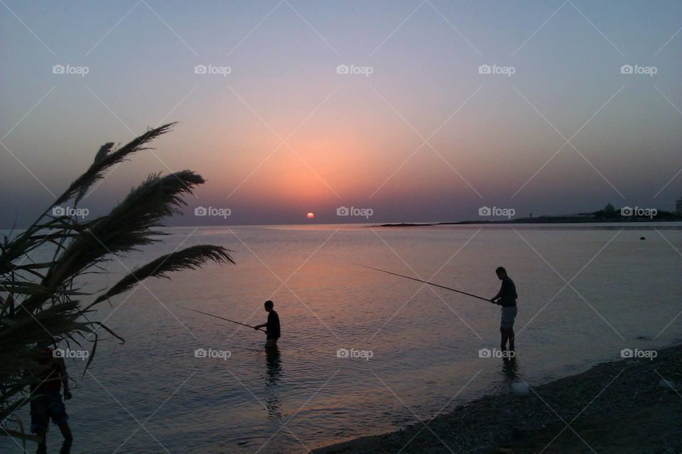 sunset,fishermann, sea, hopful,Summer,hot, Hobby,beach,fresh