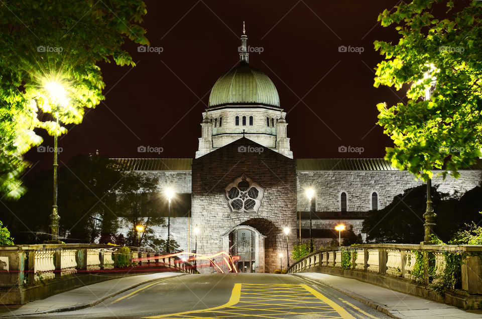 Galway cathedral at night