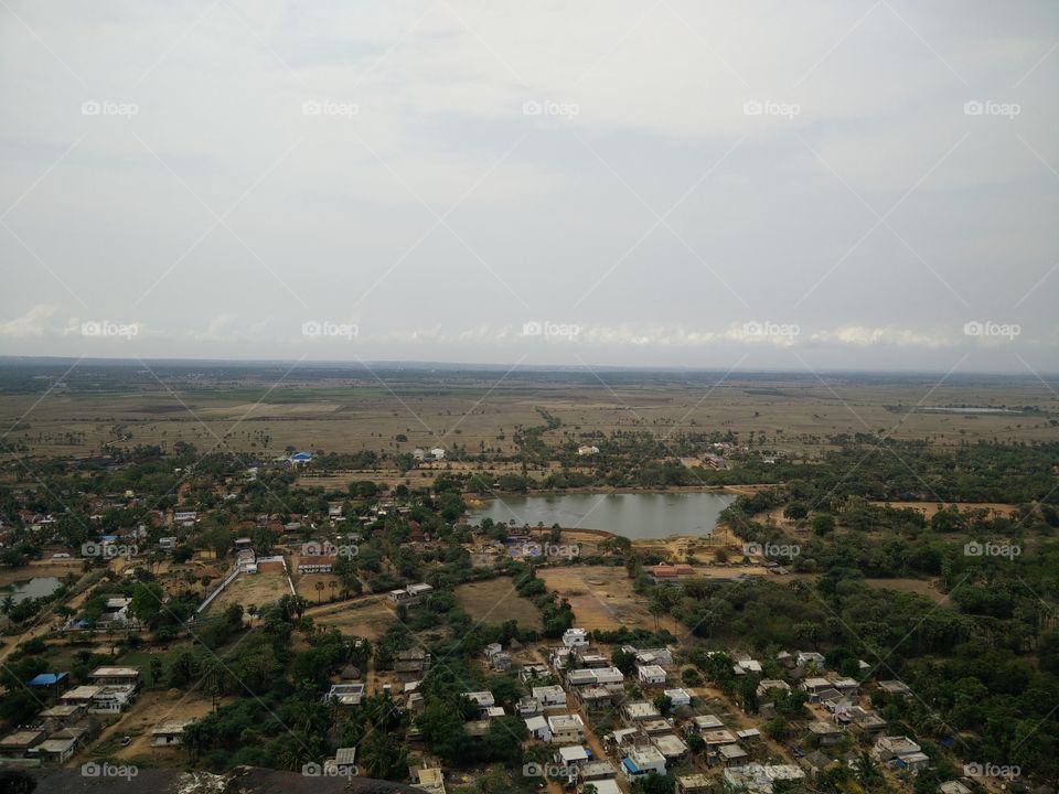 Sky view of village and landscape HD