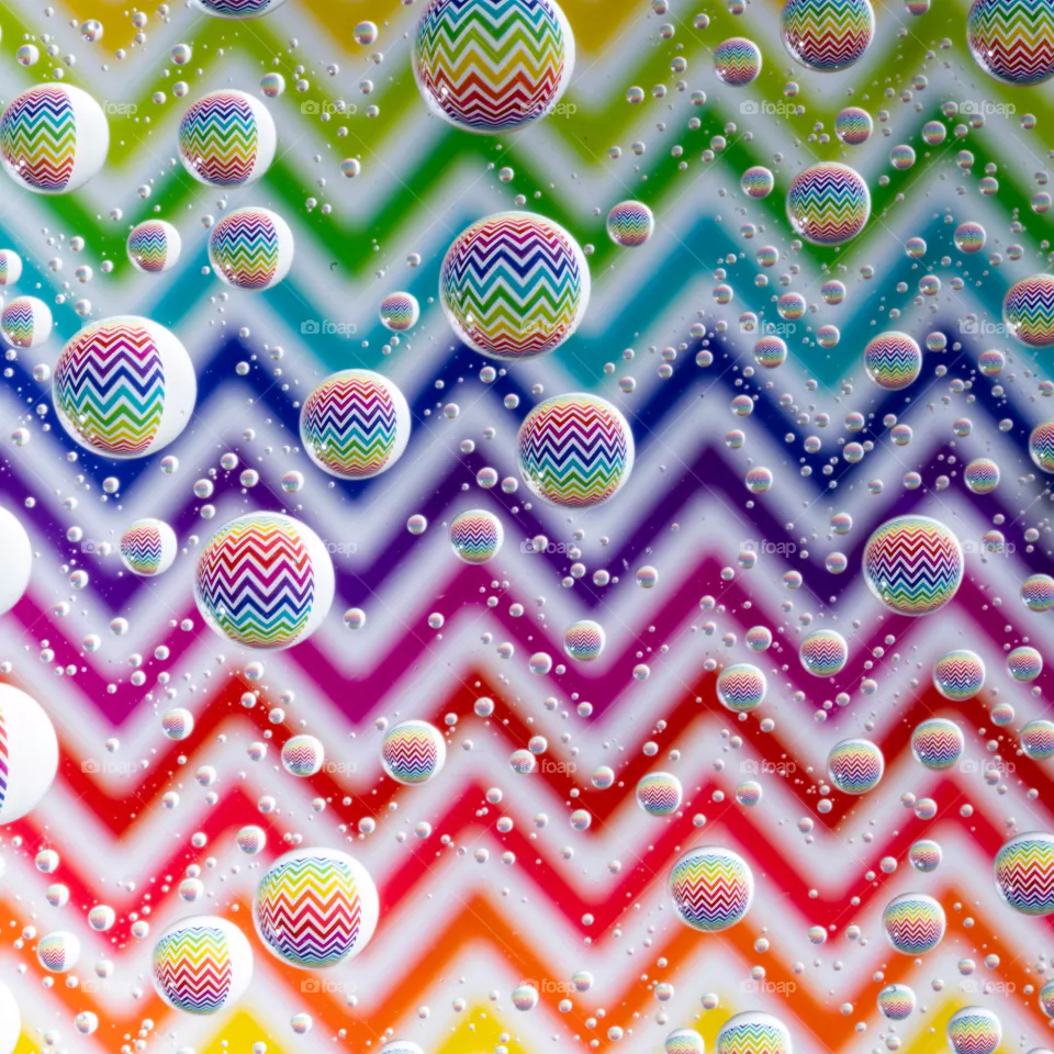 Colourful water drops