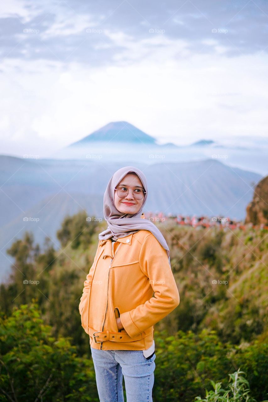 beautiful girl with a view