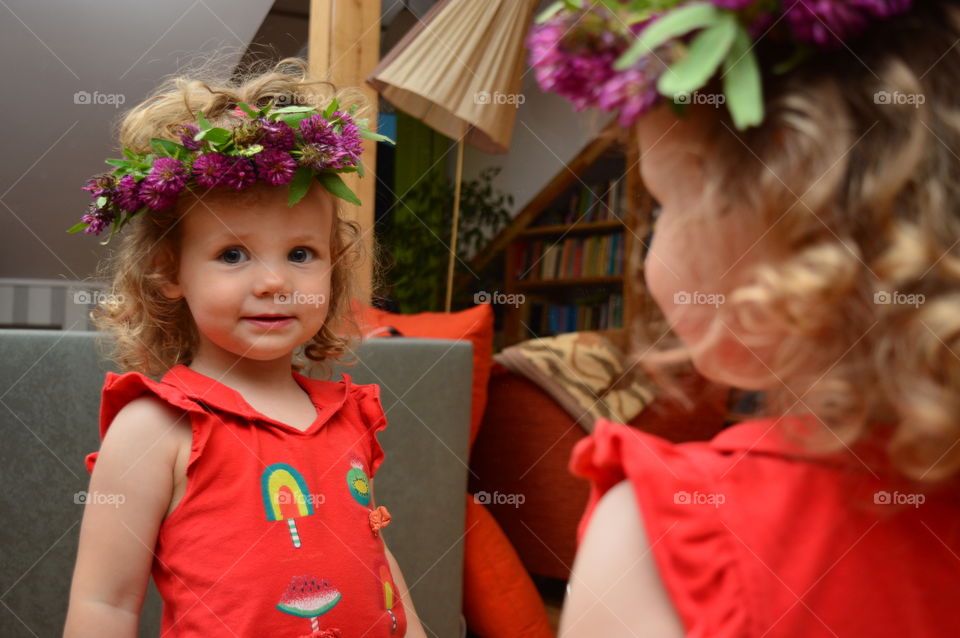 Sweet girl with flower crown