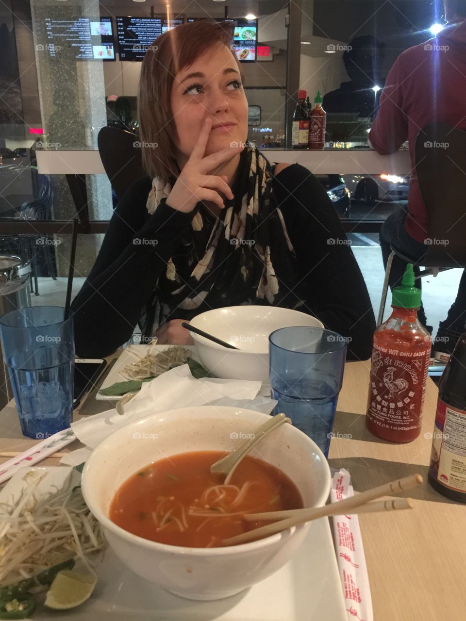 Pho at a restaurant for dinner  