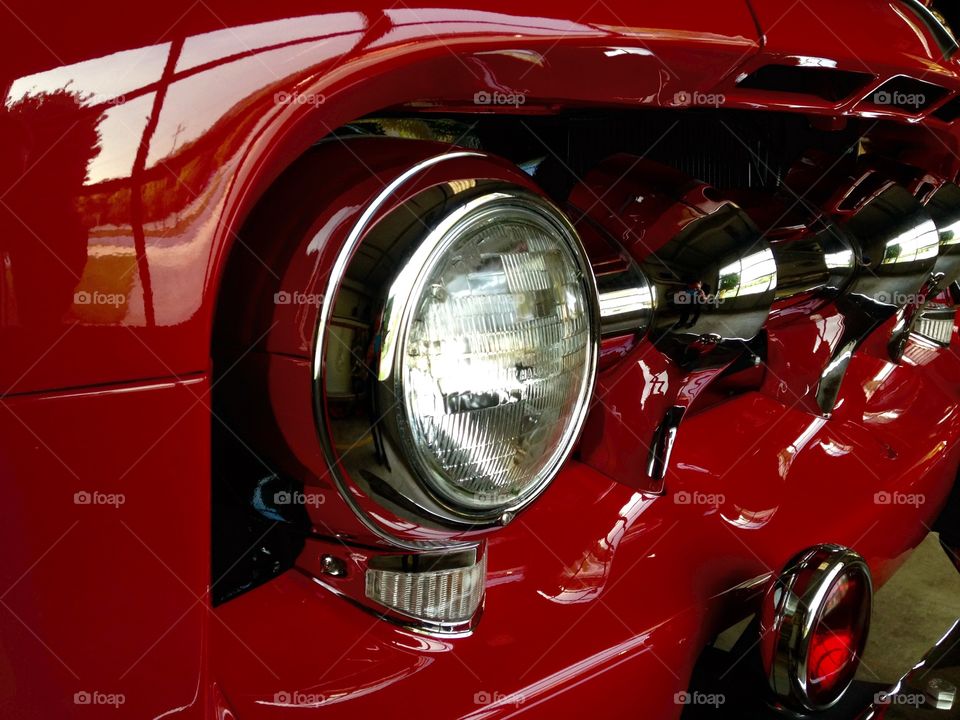 Lights and Sirens. Headlight from a 1951 ford fire engine
