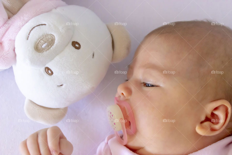 Luce and her teddy bear