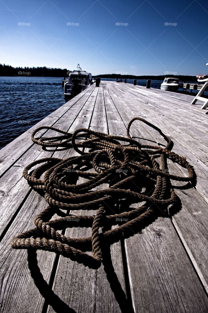 Rope on pier