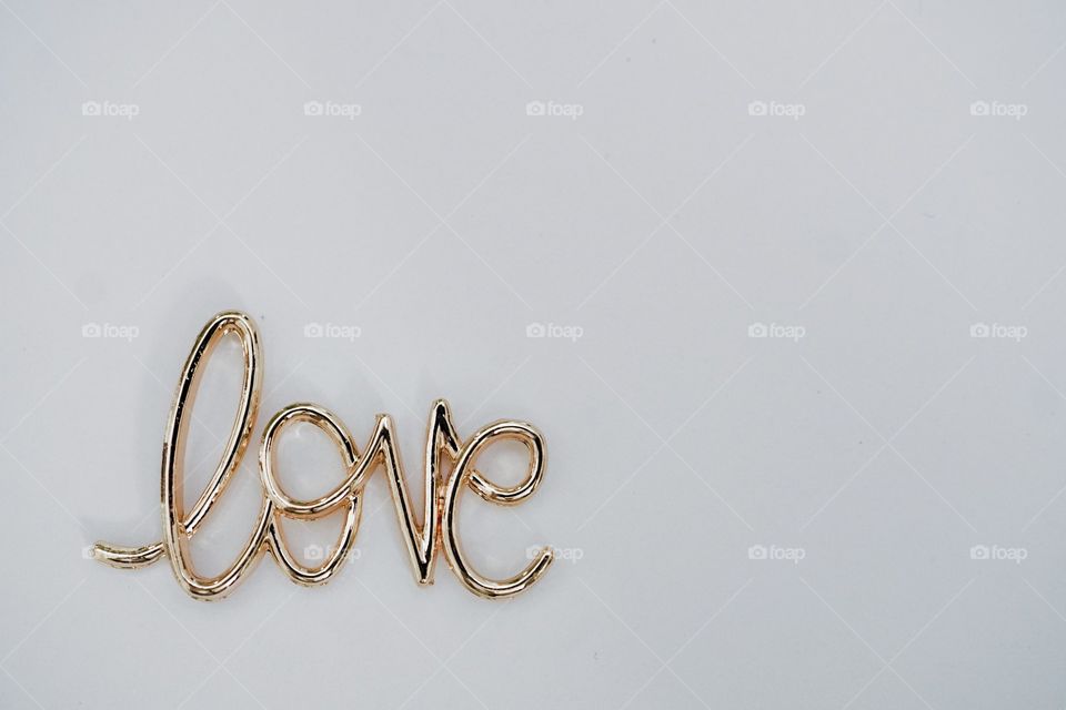 Word love on white background