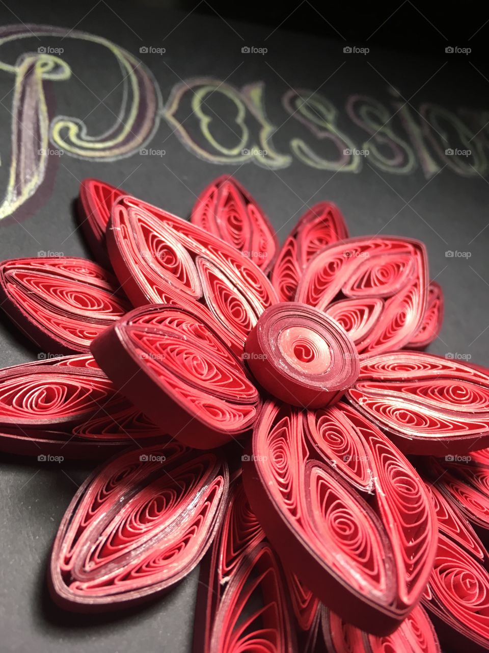 Flower made with quilling paper
