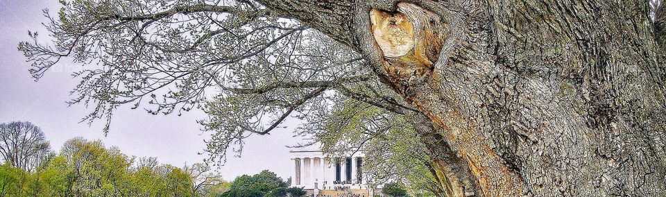 Lincoln Memorial - focal point at the National Mall, Washington, DC