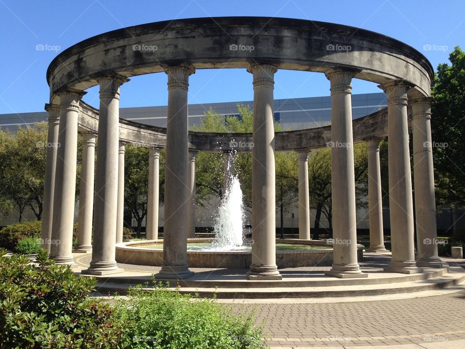 Fountain surrounded by pillars