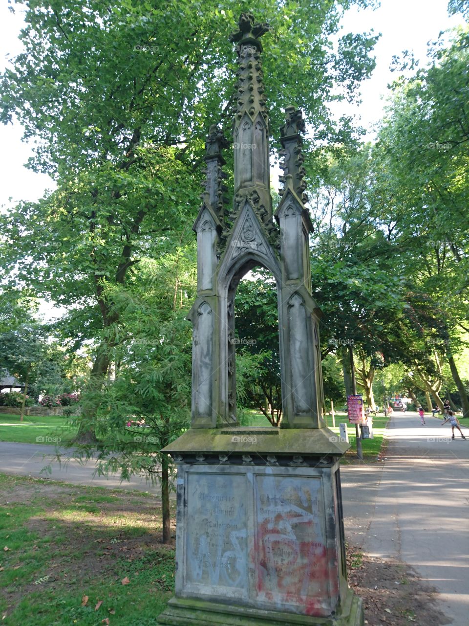 A square statue