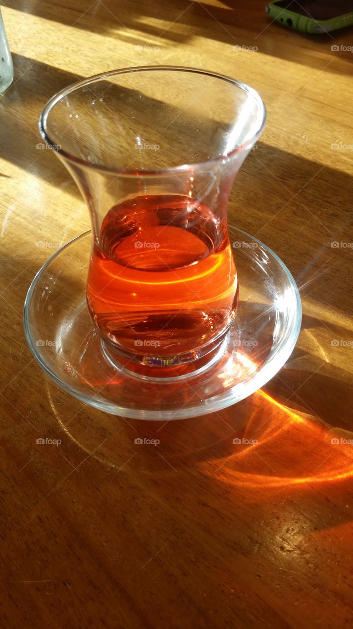 Turkish tea served in a delicate glass