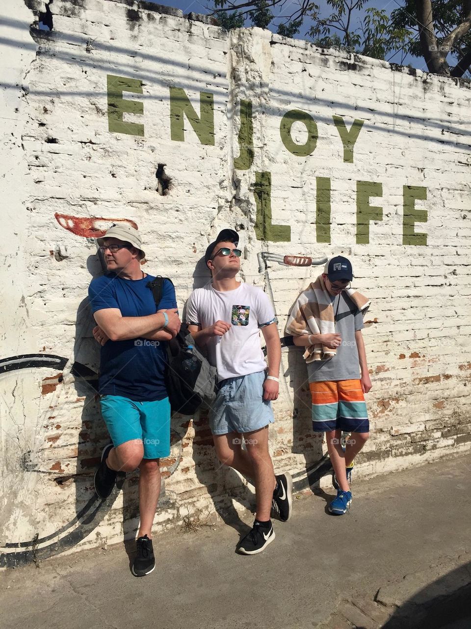 I lined these guys up on this mural Puerto Vallarta, Mexico. They provided their best nonchalant poses.