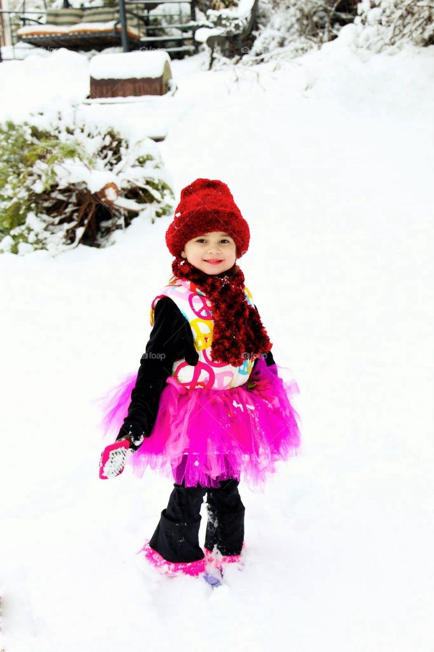 cute little girl in snow