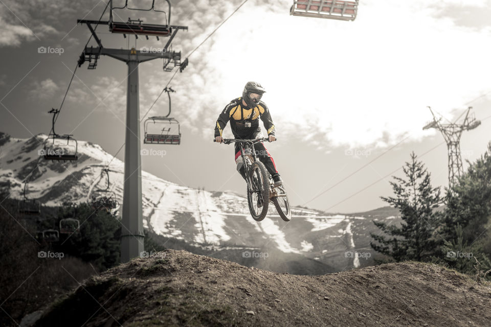 Action, Vehicle, Mountain, Biker, Bike