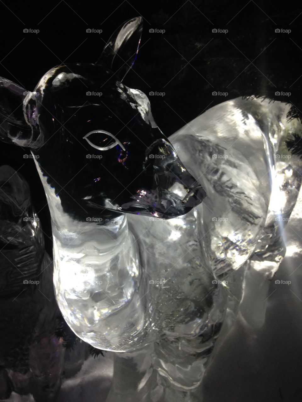 Ice deer. Ice palace statue so beautiful xxx
