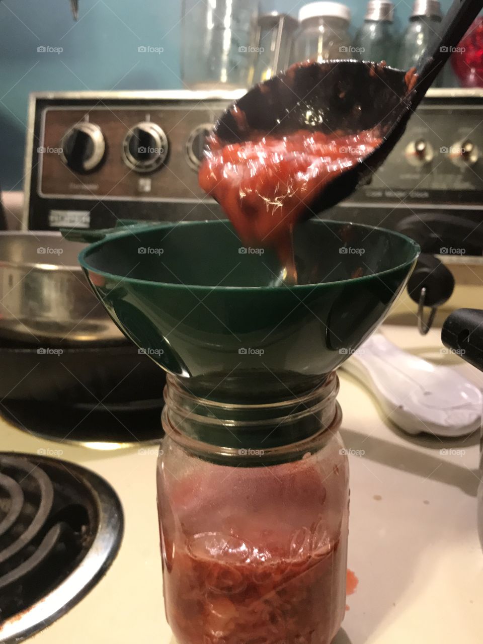 Filling the jar