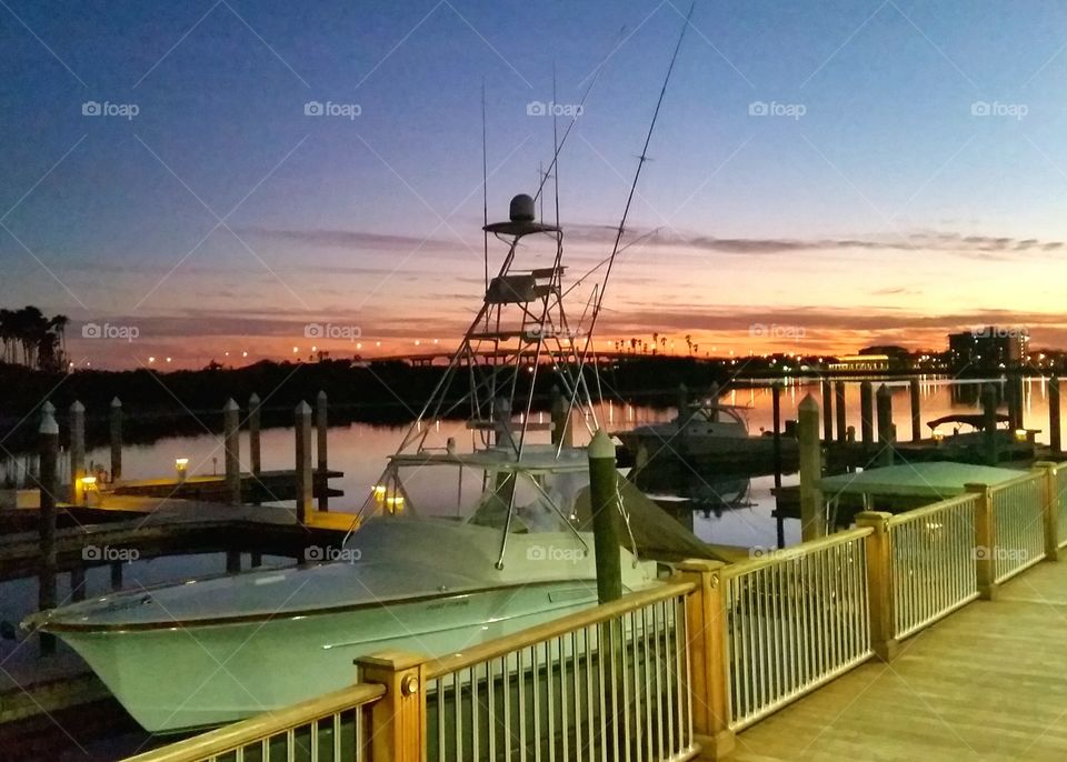 Colorful Sunset at the Harbor