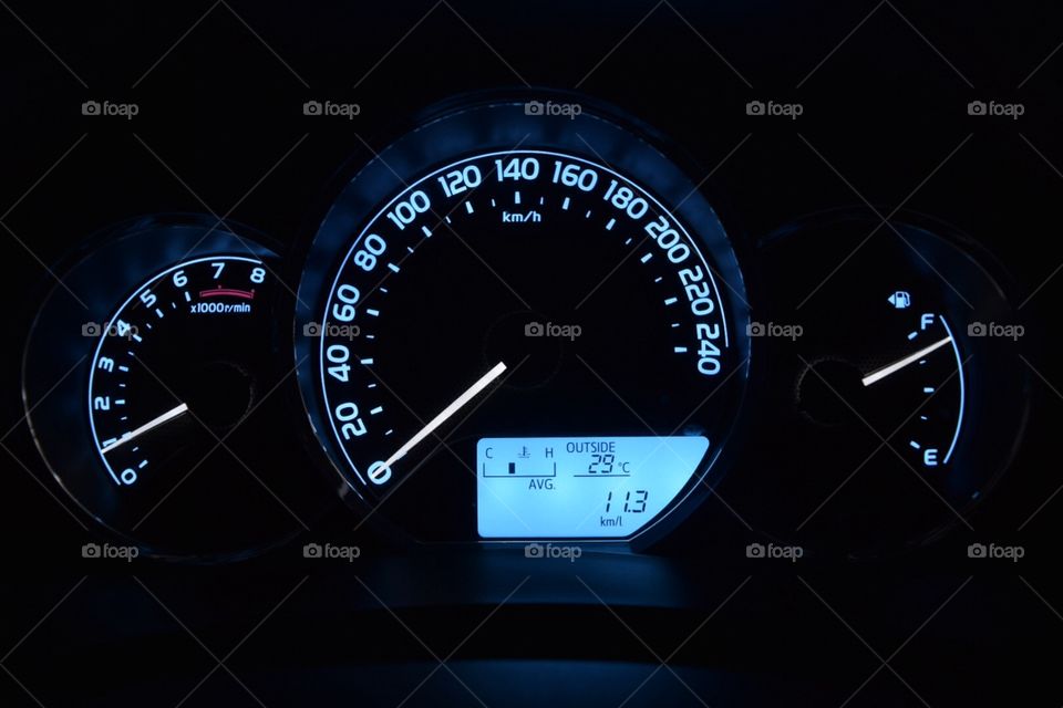 Speedometer . Speedometer of new Toyota Corolla 2015 