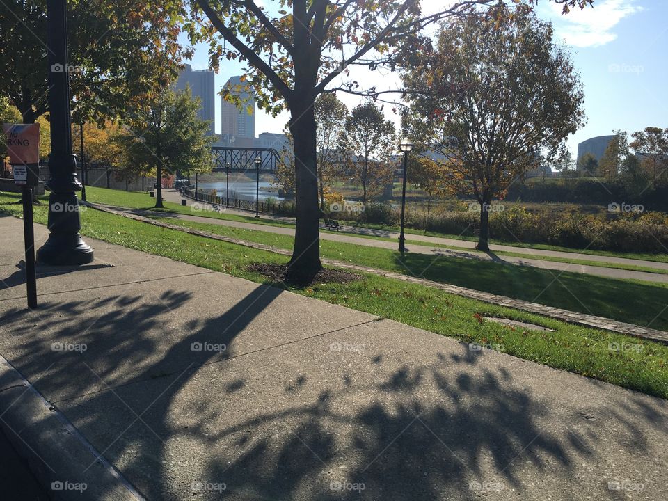 Downtown, early on a November morning. It was beautiful that day, but very cold. This was our rout for a 5K race.