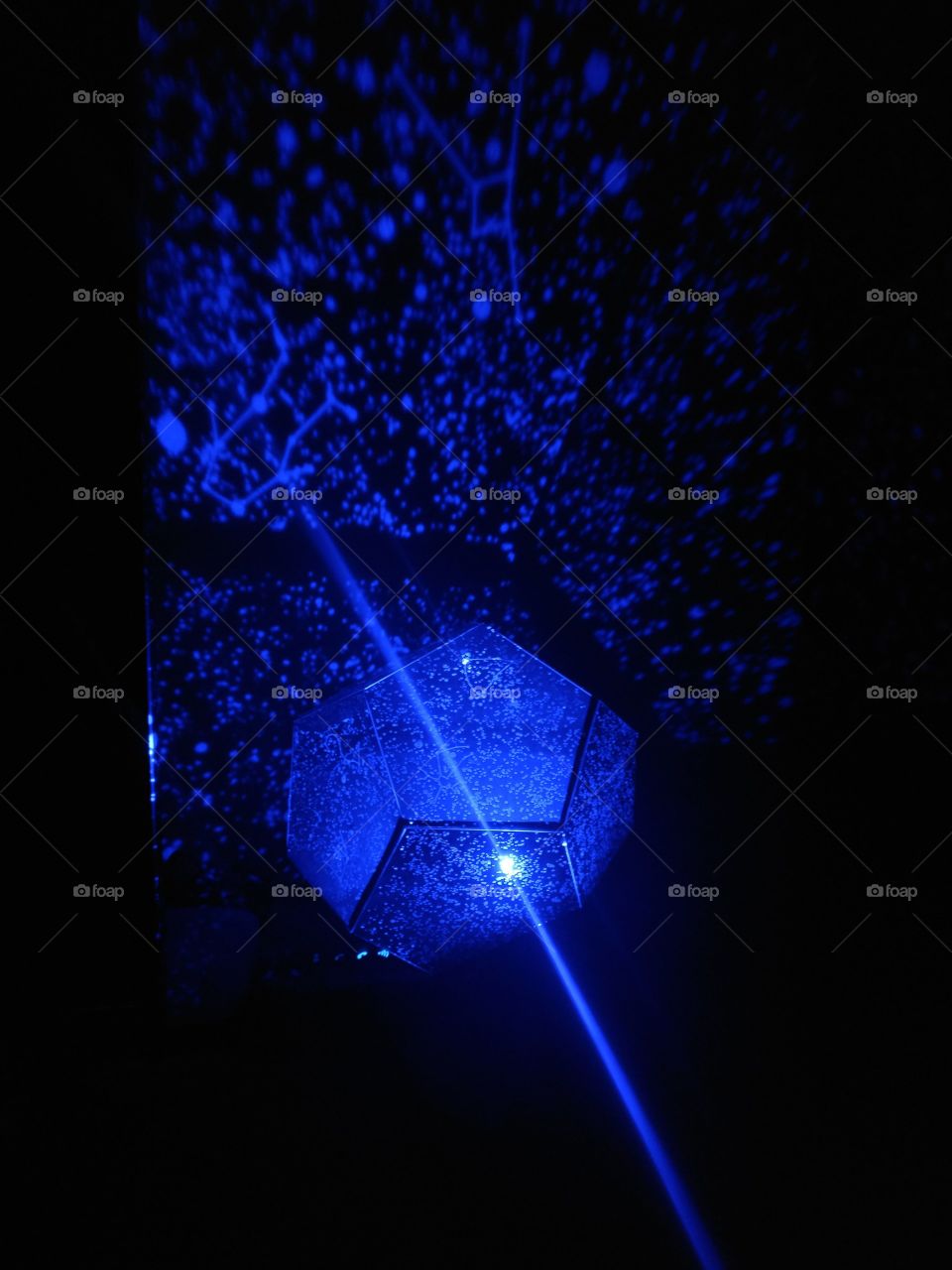 Space galaxy light projection in dark room