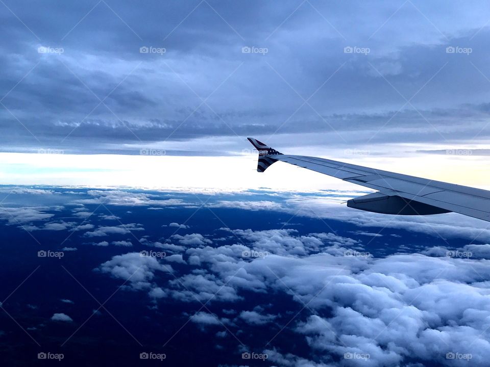 Airplane, No Person, Sky, Travel, Sunset