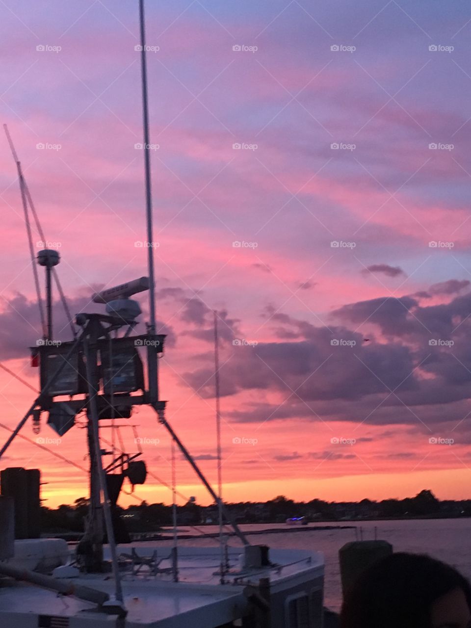 Summer sunset on the marina 