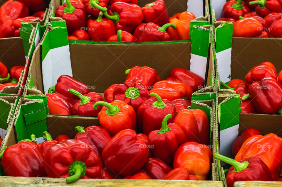 Peppers in supermarket