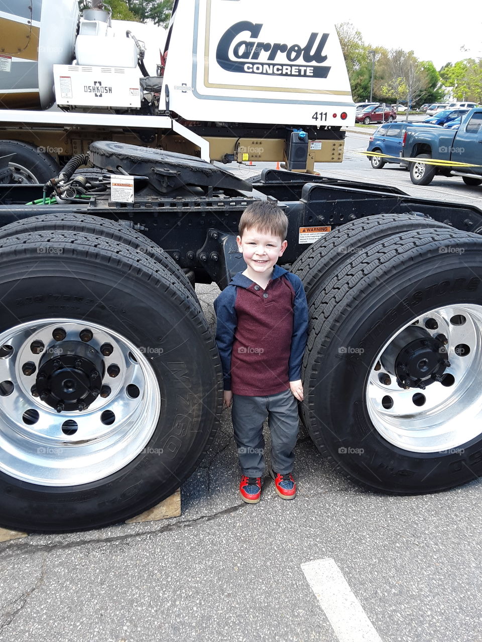 boy and big truck
