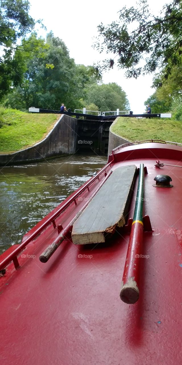view of lock from canal boat