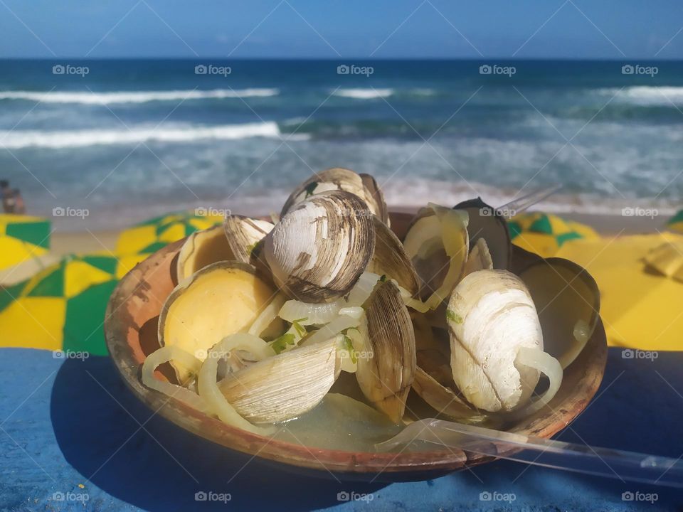 green, yellow, blue and white. Brazil. typical food from the coast of Bahia