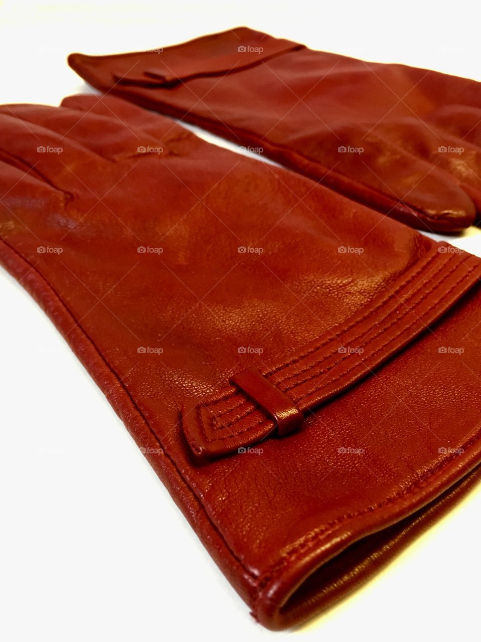 Red leather gloves